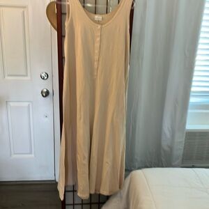 Cream Sleeveless Button-Front Dress